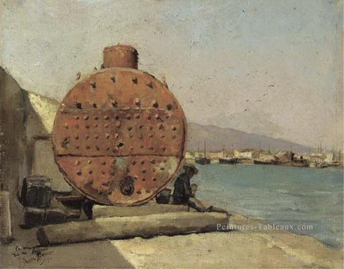 Port de Malaga 1900 Cubist Peintures à l'huile